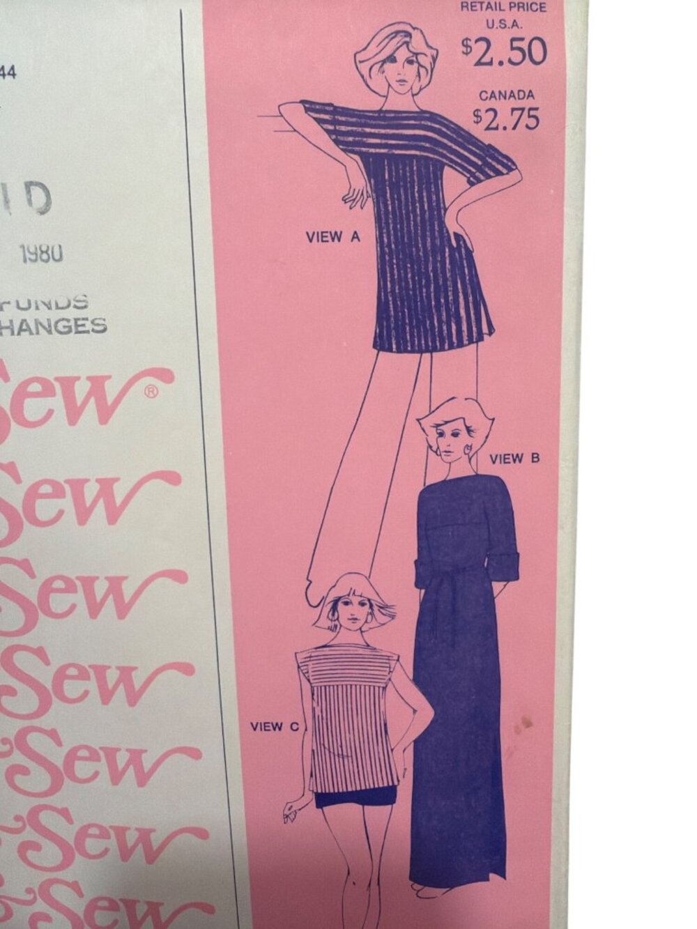 Stretch & Sew Pattern No. 1530 The "T" Knit Fabrics Sewing Pattern Views A B C